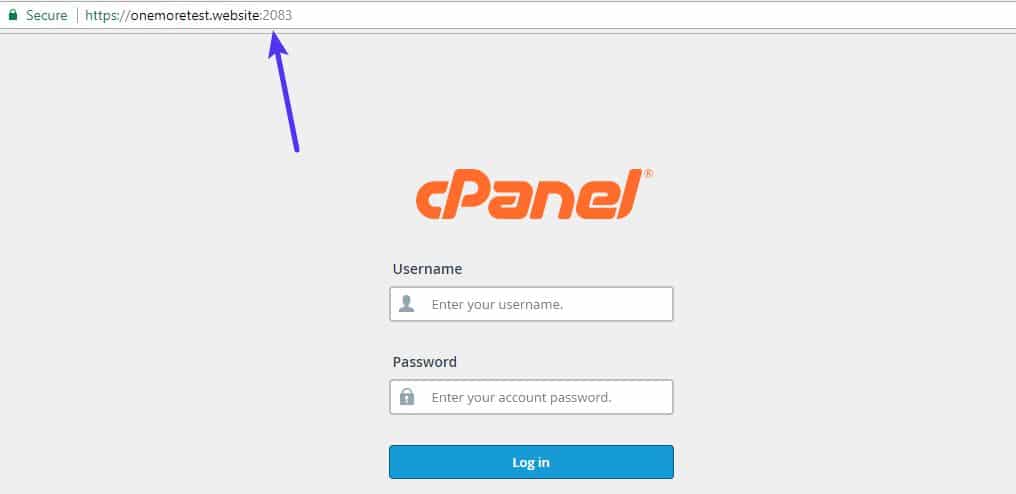 Connexion cPanel